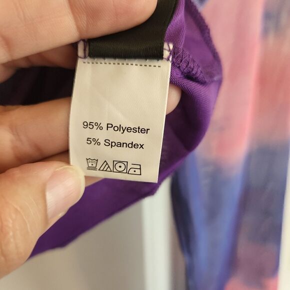 SHEIN Two Piece Pink and Purple Tie Dye Crop Top and Skirt Set - Picture 7 of 8